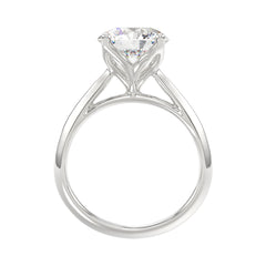 LADIES SOLITAIRE RING 3CT ROUND DIAMOND 14K WHITE GOLD