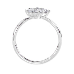 LADIES RING 1CT ROUND DIAMOND 14K WHITE GOLD
