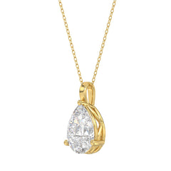 LADIES SOLITAIRE PENDANT 3CT PEAR DIAMOND 14K YELLOW GOLD