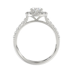 LADIES RING 1 1/2CT ROUND/OVAL DIAMOND 14K WHITE GOLD (CENTER STONE OVAL DIAMOND 1CT)