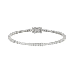 14K WHITE GOLD 3CT ROUND DIAMOND LADIES BRACELET