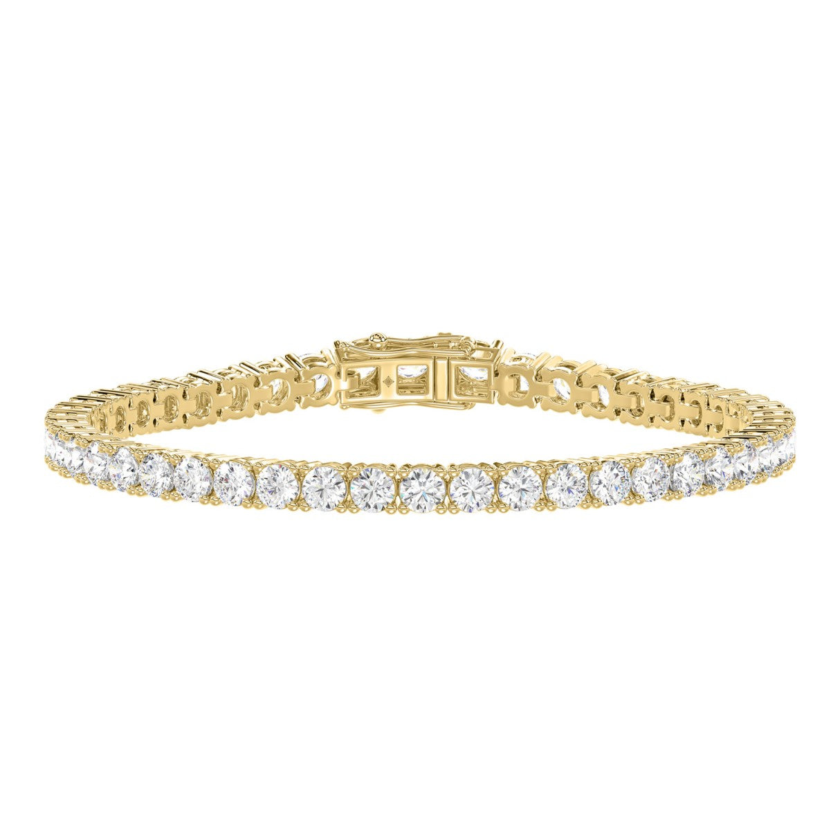 14K YELLOW GOLD 3CT ROUND DIAMOND LADIES BRACELET