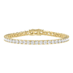 14K YELLOW GOLD 3CT ROUND DIAMOND LADIES BRACELET