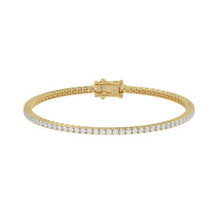 14K YELLOW GOLD 3CT ROUND DIAMOND LADIES BRACELET