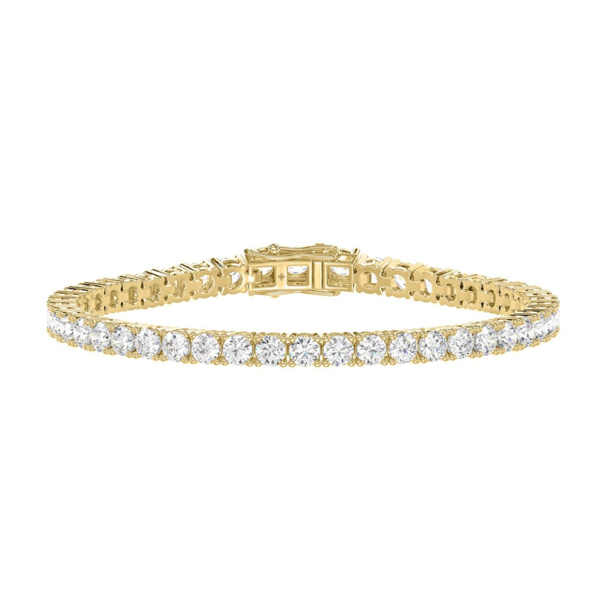 14K YELLOW GOLD 3CT ROUND DIAMOND LADIES BRACELET