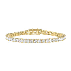 14K YELLOW GOLD 3CT ROUND DIAMOND LADIES BRACELET