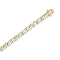 14K YELLOW GOLD 3CT ROUND DIAMOND LADIES BRACELET