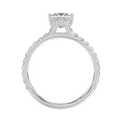 LADIES RING 1 1/2CT ROUND/PRINCESS DIAMOND 14K WHITE GOLD (CENTER STONE PRINCESS DIAMOND 1CT)