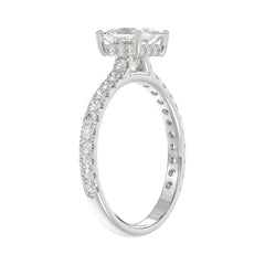 LADIES RING 1 1/2CT ROUND/PRINCESS DIAMOND 14K WHITE GOLD (CENTER STONE PRINCESS DIAMOND 1CT)