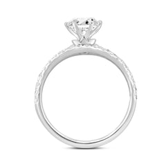 LADIES BRIDAL SET 1 1/2CT ROUND DIAMOND 14K WHITE GOLD (CENTER STONE ROUND DIAMOND 1CT)