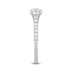 LADIES RING 1 1/2CT ROUND DIAMOND 14K WHITE GOLD (CENTER STONE ROUND DIAMOND 1CT)