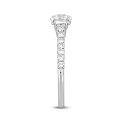 LADIES RING 1 1/2CT ROUND DIAMOND 14K WHITE GOLD (CENTER STONE ROUND DIAMOND 1CT)