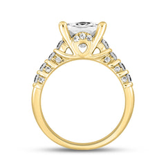 LADIES RINGS 2 1/2CT ROUND/PRINCESS DIAMOND 14K YELLOW GOLD (CENTER STONE PRINCESS DIAMOND 2.00CT)