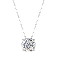 LADIES SOLITAIRE PENDANT WITH UNDER-PASS CHAIN 2.00CT ROUND DIAMOND 14K WHITE GOLD