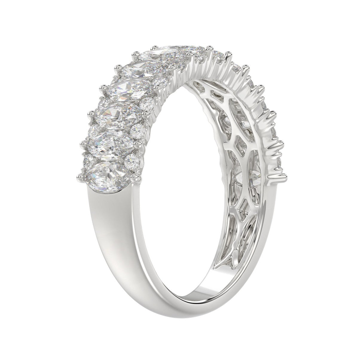 14K WHITE GOLD 1 1/2CT ROUND/MARQUISE DIAMOND LADIES BAND