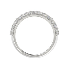 14K WHITE GOLD 2 1/2CT ROUND/EMERALD DIAMOND LADIES BAND