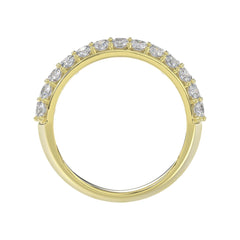 14K YELLOW GOLD 2 1/2CT ROUND/EMERALD DIAMOND LADIES BAND