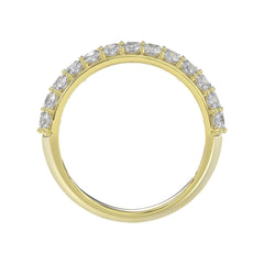14K YELLOW GOLD 2 1/2CT ROUND/EMERALD DIAMOND LADIES BAND
