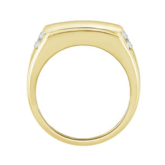 MEN'S RING 1 1/2CT ROUND DIAMOND 14K YELLOW GOLD