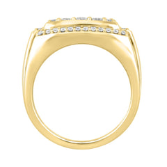 MEN'S RING 1 1/2CT ROUND DIAMOND 14K YELLOW GOLD