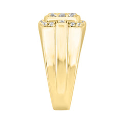 MEN'S RING 1 1/2CT ROUND DIAMOND 14K YELLOW GOLD