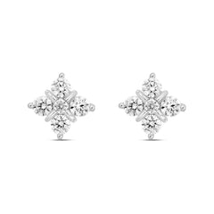 14K WHITE GOLD 1 1/2CT ROUND DIAMOND LADIES EARRINGS 