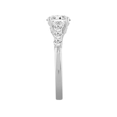 14K WHITE GOLD 2 3/8CT ROUND DIAMOND LADIES RING (CENTER STONE ROUND DIAMOND 2CT )