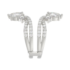 LADIES WRAP RING 2CT ROUND/MARQUISE DIAMOND 14K WHITE GOLD