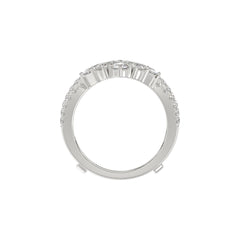 LADIES WRAP RING 2 1/2CT ROUND/PRINCESS/PEAR DIAMOND 14K WHITE GOLD