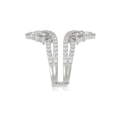 LADIES WRAP RING 2 1/2CT ROUND/PRINCESS/PEAR DIAMOND 14K WHITE GOLD