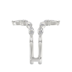 LADIES ENHANCERS RING 1 1/4CT ROUND/MARQUISE DIAMOND 14K WHITE GOLD