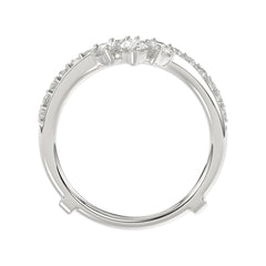 14K WHITE GOLD 1 1/4CT ROUND/PEAR DIAMOND LADIES WRAP RING
