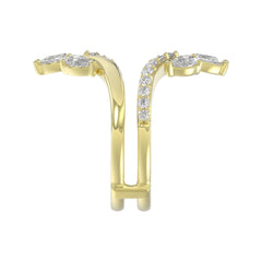 14K YELLOW GOLD 1 1/4CT ROUND/PEAR DIAMOND LADIES WRAP RING