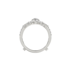 LADIES ENHANCERS RING 2 1/4CT ROUND/PEAR/MARQUISE DIAMOND 14K WHITE GOLD