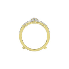 LADIES ENHANCERS RING 2 1/4CT ROUND/PEAR/MARQUISE DIAMOND 14K YELLOW GOLD