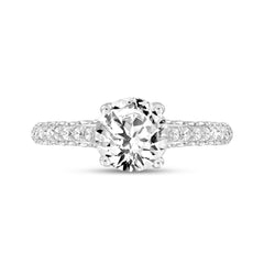 LADIES RING 2 1/4CT ROUND DIAMOND 14K WHITE GOLD (CENTER STONE ROUND DIAMOND 1 1/2CT )