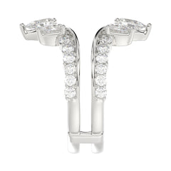 LADIES ENHANCERS RING 1 3/4CT ROUND/PEAR/DIAMOND 14K WHITE GOLD