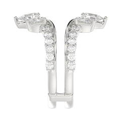 LADIES ENHANCERS RING 1 3/4CT ROUND/PEAR/DIAMOND 14K WHITE GOLD