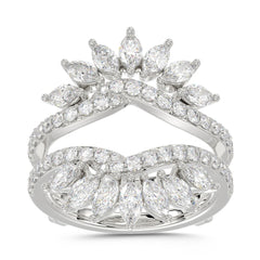 14K WHITE GOLD 2CT ROUND/MARQUISE DIAMOND LADIES WRAP RING
