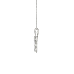 LADIES PENDANT 1 3/4CT ROUND DIAMOND 14K WHITE GOLD WITH CHAIN