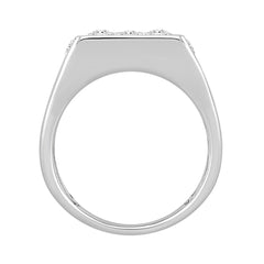 MEN'S RING 1 3/4CT ROUND DIAMOND 14K WHITE GOLD