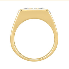 14K YELLOW GOLD 1 3/4CT ROUND DIAMOND MEN'S RING