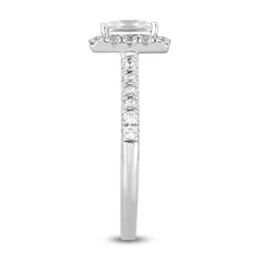 LADIES RING 1 1/2CT ROUND/PRINCESS DIAMOND 14K WHITE GOLD (CENTER STONE PRINCESS DIAMOND 1CT)