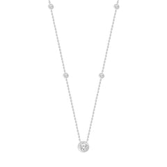 LADIES NECKLACE 1 5/8CT ROUND DIAMOND 14K WHITE GOLD