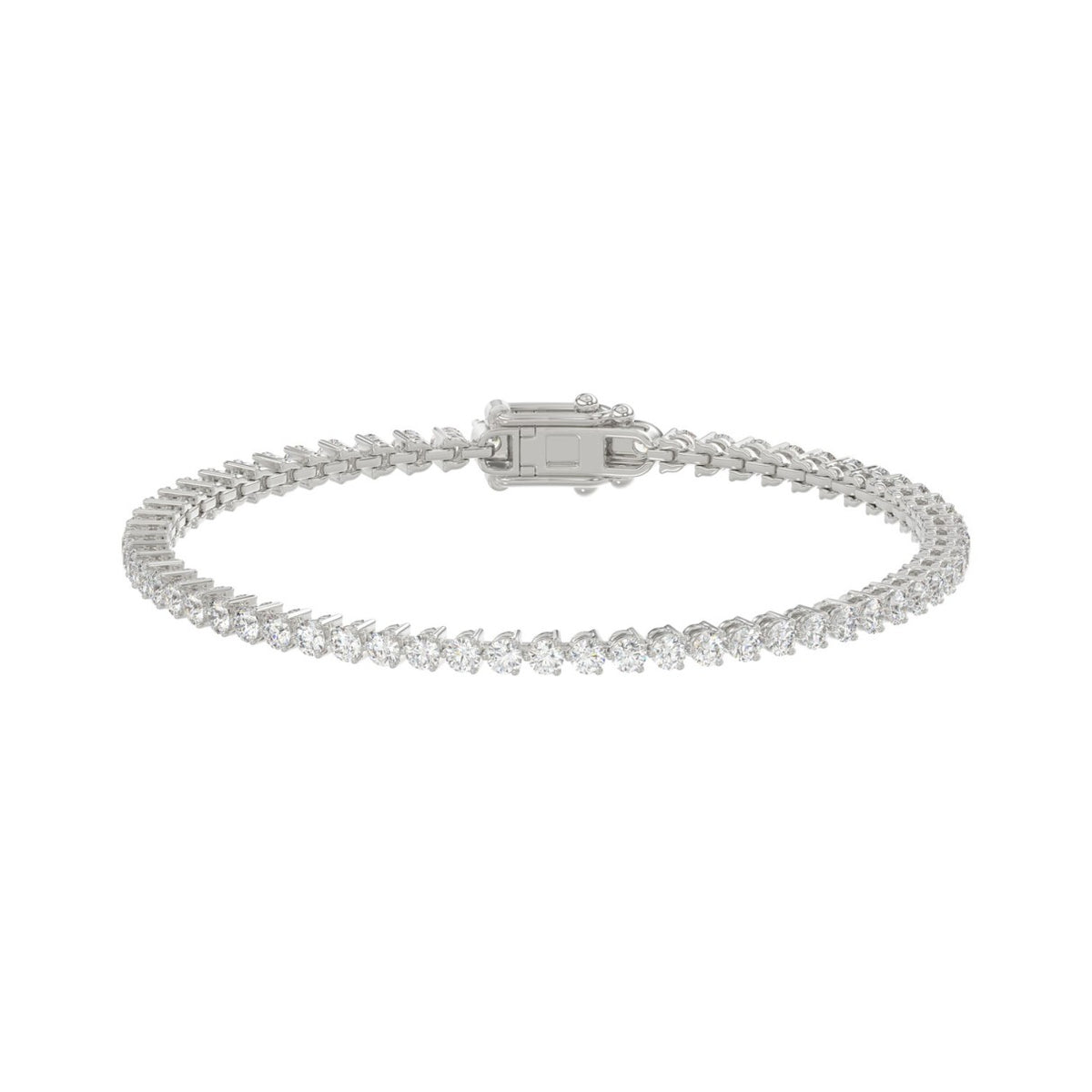 LADIES BRACELET 3CT ROUND DIAMOND 14K WHITE GOLD