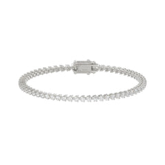 LADIES BRACELET 3CT ROUND DIAMOND 14K WHITE GOLD