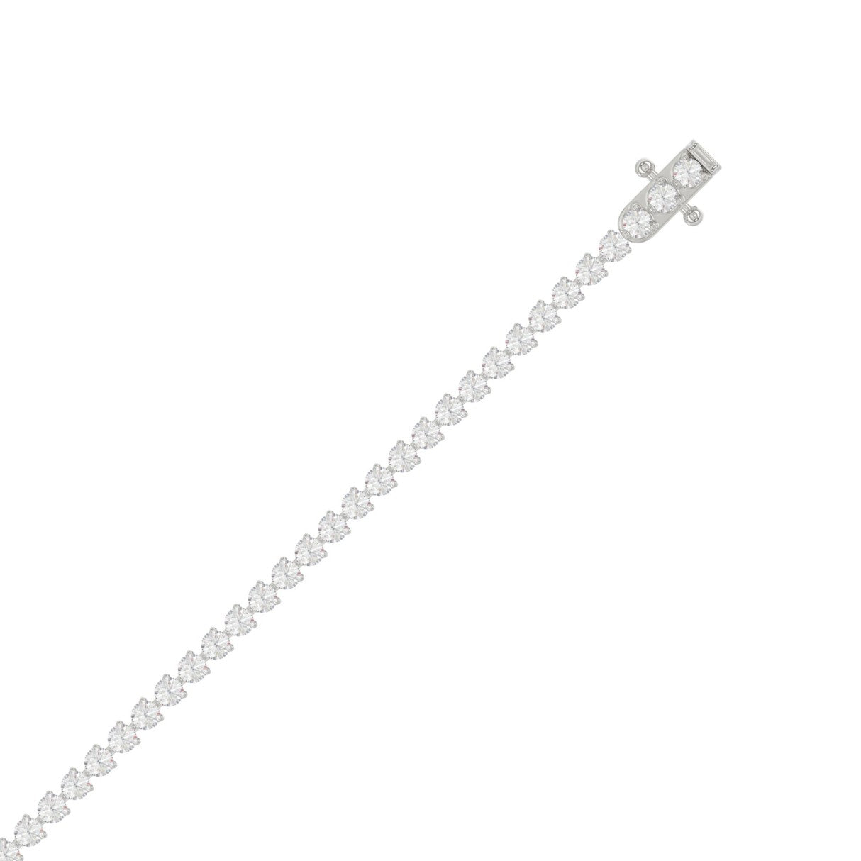LADIES BRACELET 3CT ROUND DIAMOND 14K WHITE GOLD