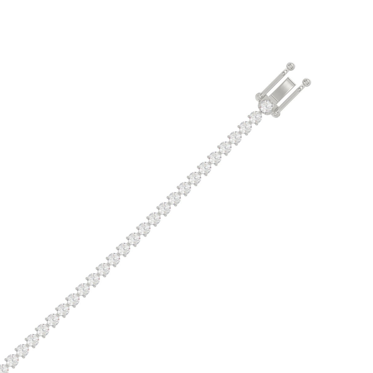 LADIES BRACELET 3CT ROUND DIAMOND 14K WHITE GOLD