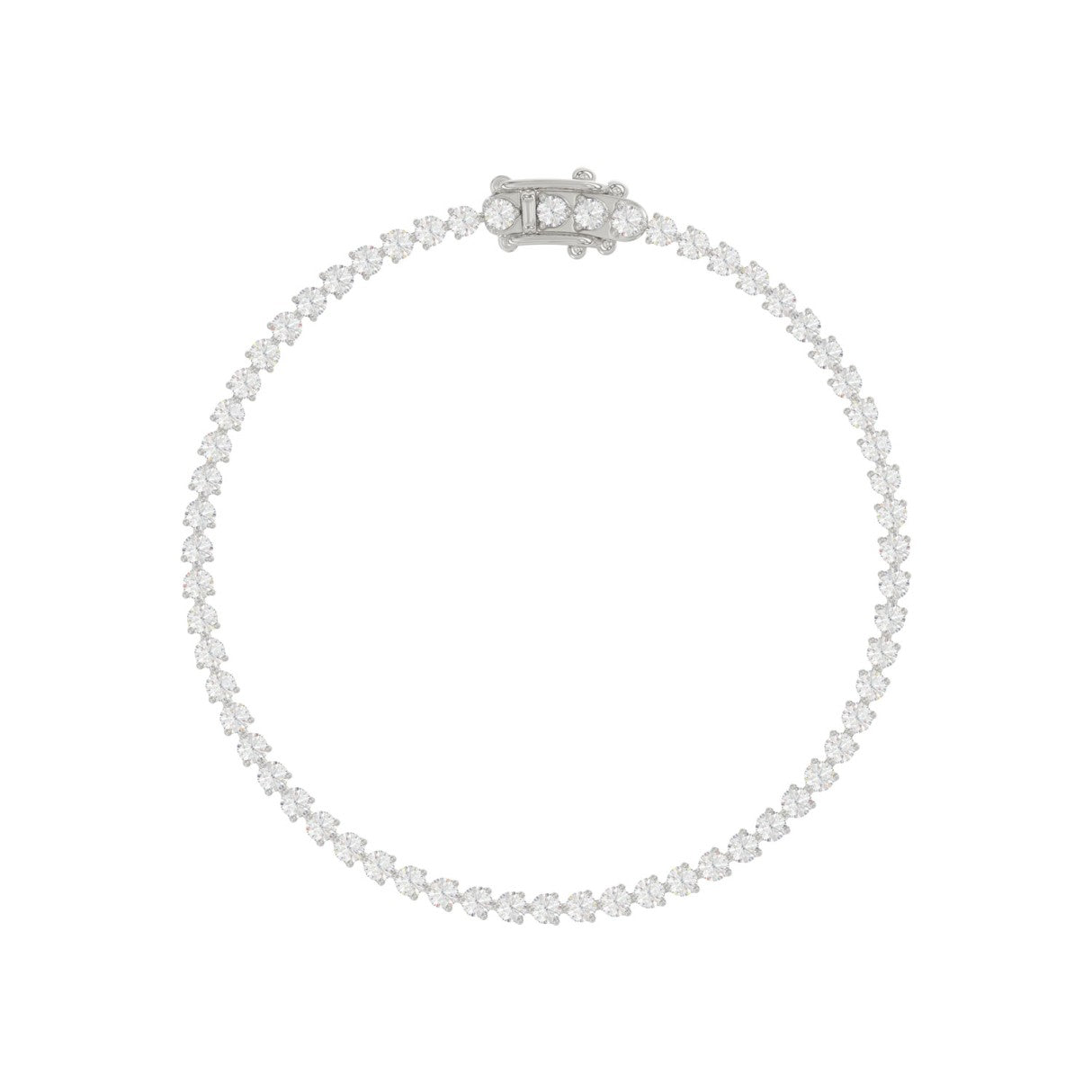 LADIES BRACELET 3CT ROUND DIAMOND 14K WHITE GOLD