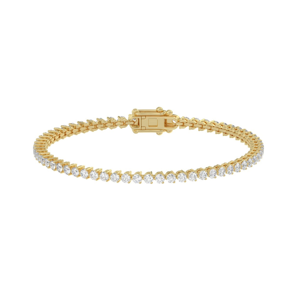 LADIES BRACELET 3CT ROUND DIAMOND 14K YELLOW GOLD